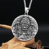 New Vintage Stainless Steel Mayan Pattern Pendant Necklaces For Men Women Big Size AZTEC CALENDAR Necklace Amulet Jewelry Gifts