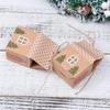 50pcs Party Xmas Decor House Shape Cookies Pouch Christmas Candy Box Kraft Paper Gift Bags Candy Box