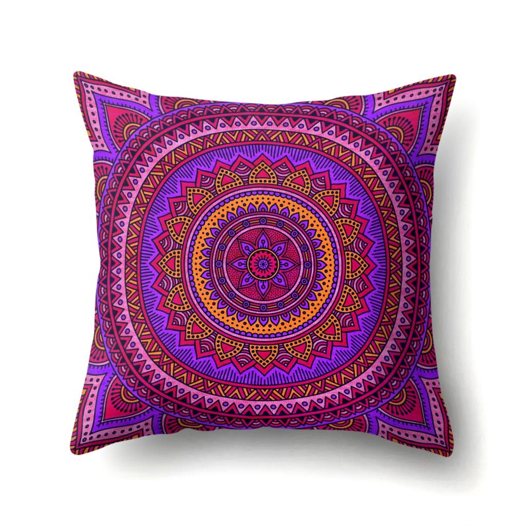 Polyester Pillowcase Boho Mandala Flower Texture Pillowcase Home Soft Decoration