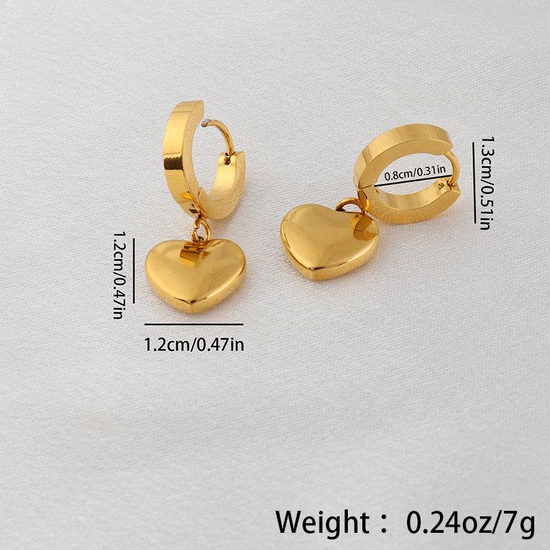Love Titanium Steel Earrings - Fashionable Luxury Heart-shaped Multi-purpose Gift for Best Friends - High-end Earring Set