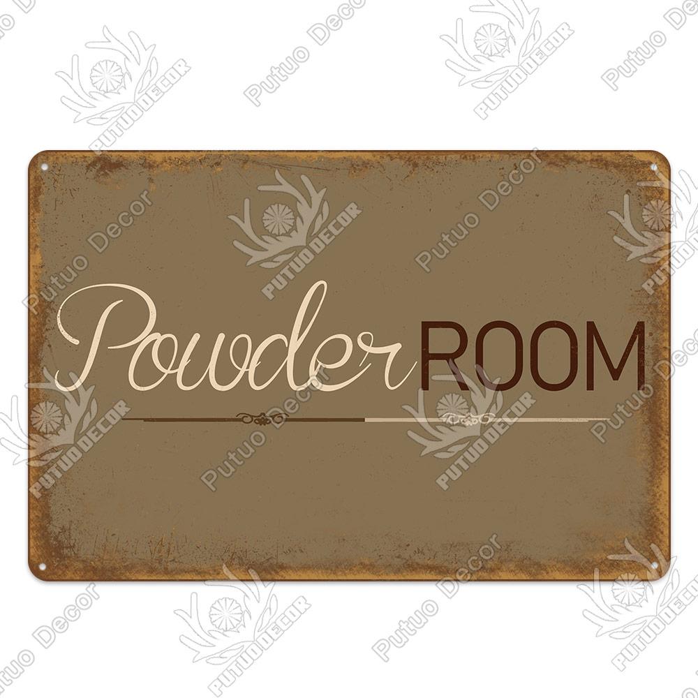 Putuo Decor Room Funny Plaque Metal Vintage Tin Sign Laundry Toilet Powder Retro Wall Art Poster for Home Man Cave Iron Painting