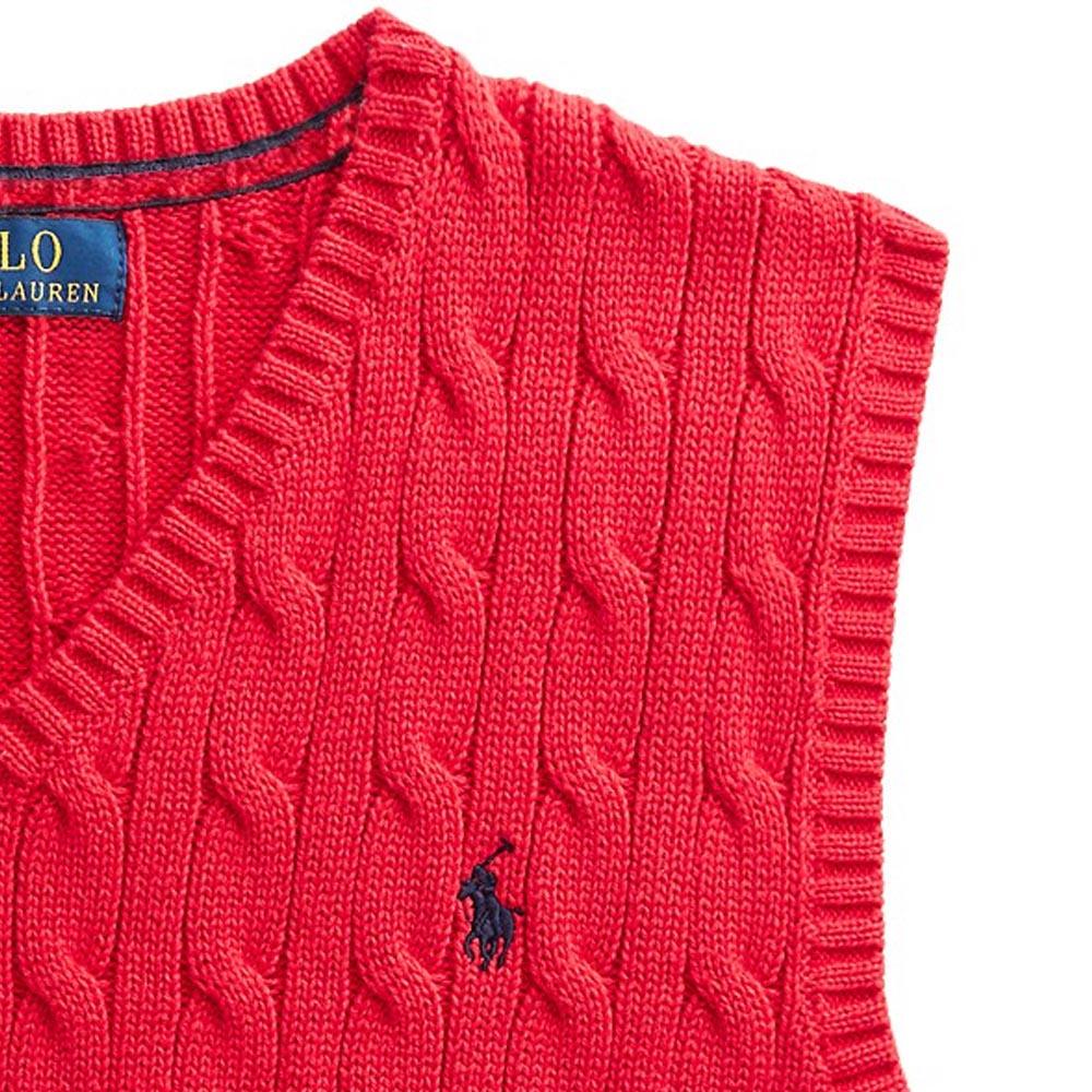 Polo Ralph Lauren FW23 Sólido Logotipo Bordado Tricô de Cabo Colete Infantil tops CWPOSWEY6820407-600