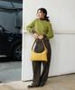 Christine Project Eyelet Flat Shoulder Bag(Mustard)