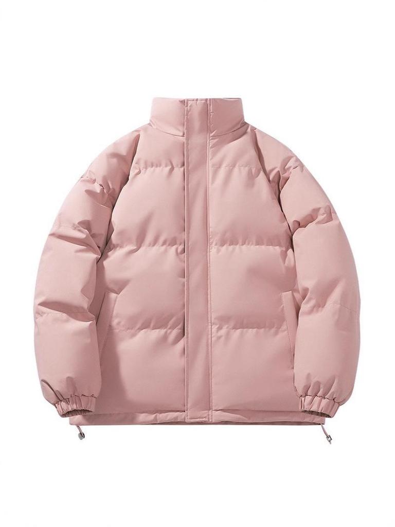 Men's Stand Collar Cotton Puffer Jacket: Versatile, Warm, Loose Fit for Autumn/Winter