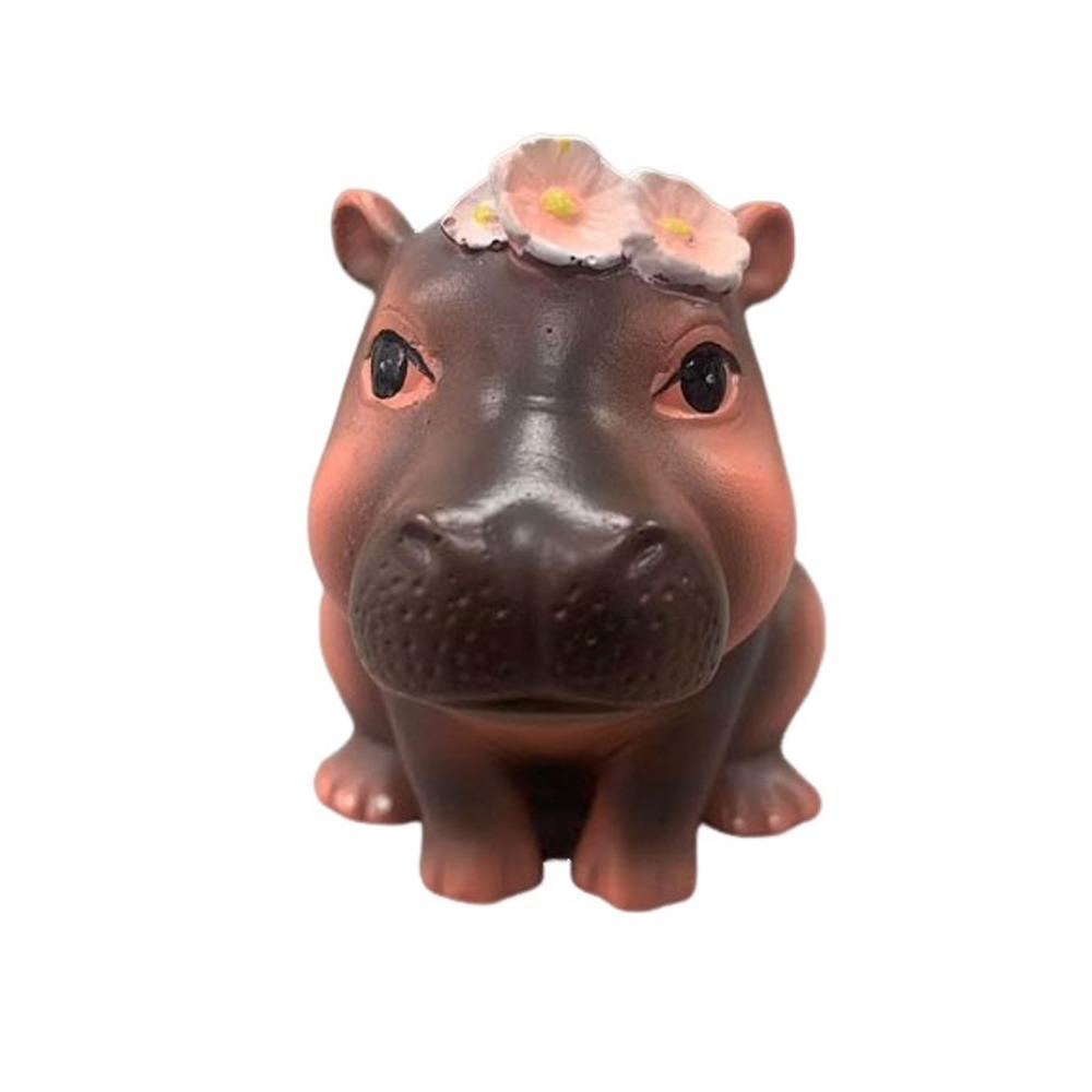 

Милая фигурка гиппопотама ручной работы, настольная скульптура гиппопотама, декор для дома и офиса Style 1