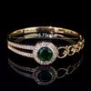 Classic Double-ring Elegant Emerald Micro-paved Zirconium Fashionable and High-end Accessories Bracelet