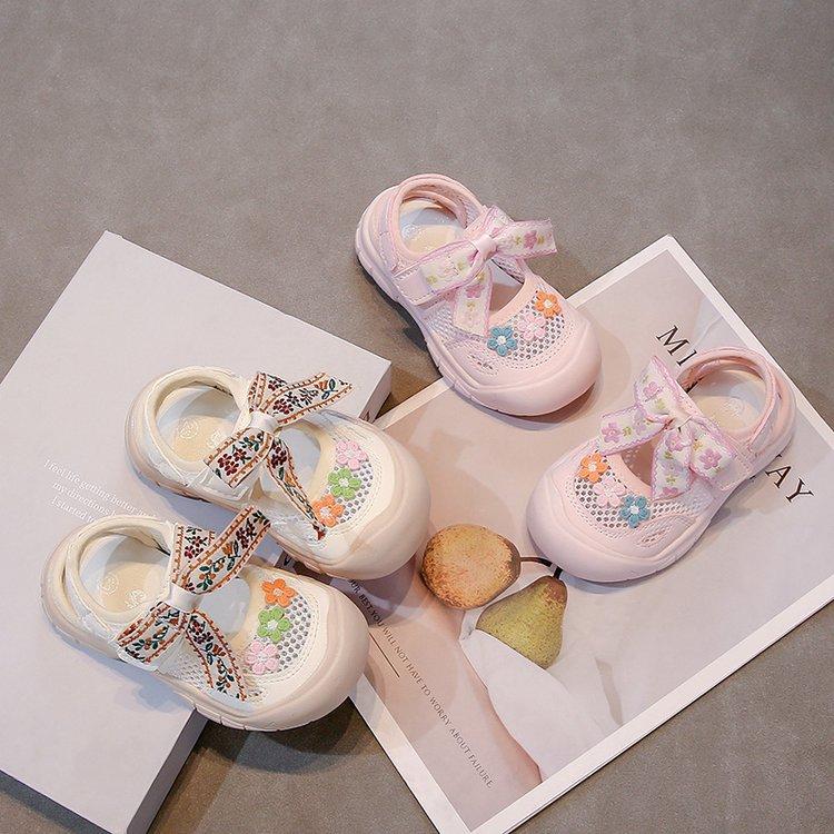 Girls sandals sports bag head summer children girls female treasure princess summer models mesh breathable shoes soft sole non-slip