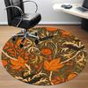 1pc Halloween Leaves Office Round Area Rug,  Mat Suitable For Office, Under Office Chairs Bedroom Living Room Home Decor, Room Deco