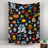 Colorful Galactic Characters and Planets Patterned tapestry for bedroom and living room home decor