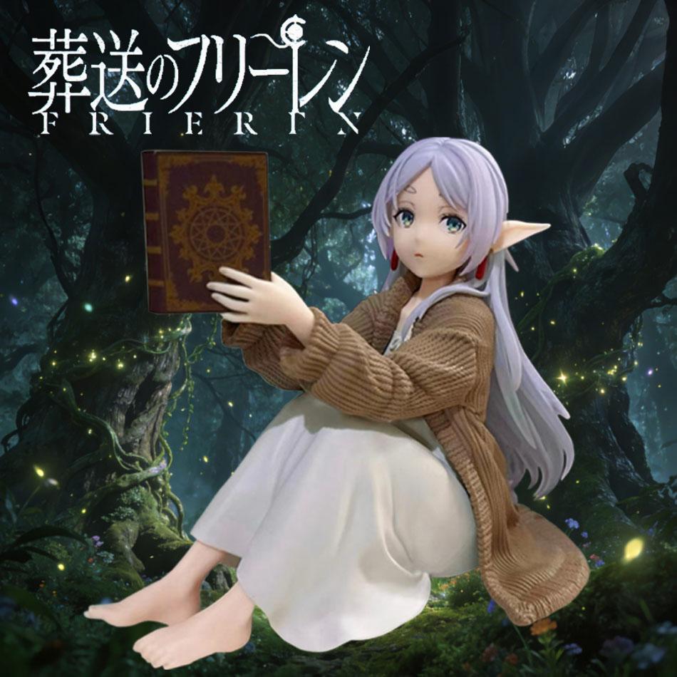 Frieren Beyond Journey's End Frieren PVC Anime Sitting Figure Desktop Decoration Cute Frieren Anime Statue Birthday Gift