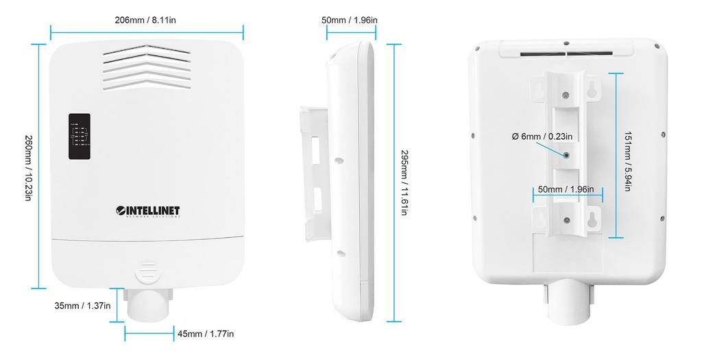 Intellinet Outdoor PoE Powered Gigabit Switch Extender 5-Port / 4-Port PoE+