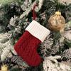 Snowflake Stocking Embroidered Paw Print Stocking Holiday Home Decor Ivory Christmas Stocking Ornament For Gift Wrapping Holiday