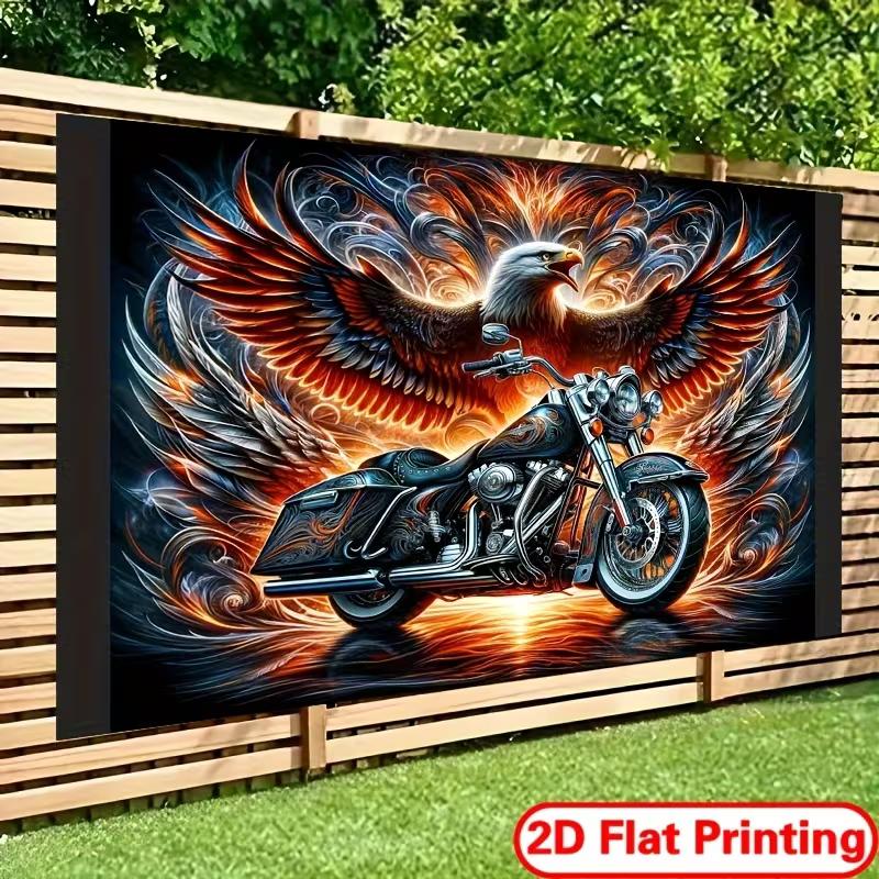 Sfondo 2D di Motocicletta ed Aquila per Fotografia e Decorazione Murale