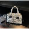 Luxury Fluffy Tote Bags Solid Color Quilted Shoulder Bag Large Capacity Handbags Women