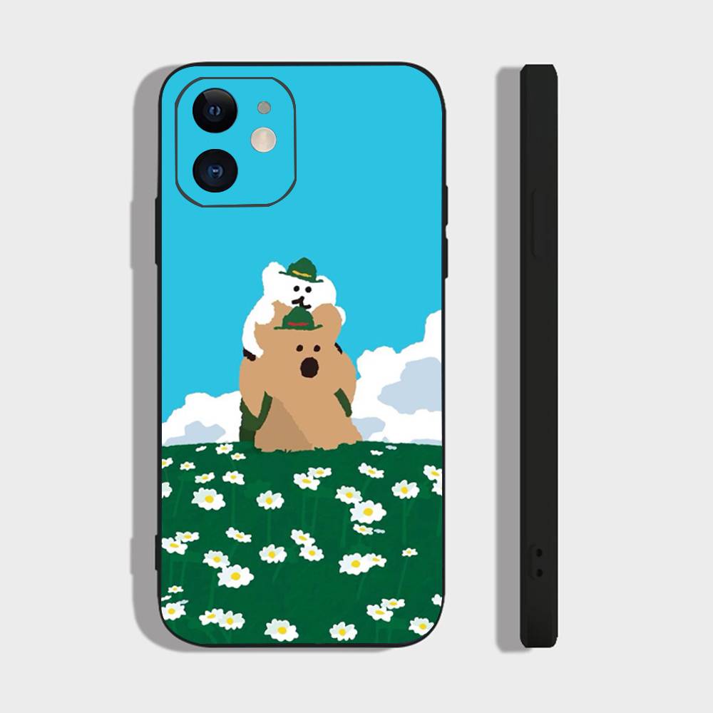 Cartoon Animation D-Dinotaeng Phone Case For IPhone 17 Air 16 15 14 13 Pro Max 11 12 Black Silicone Cover