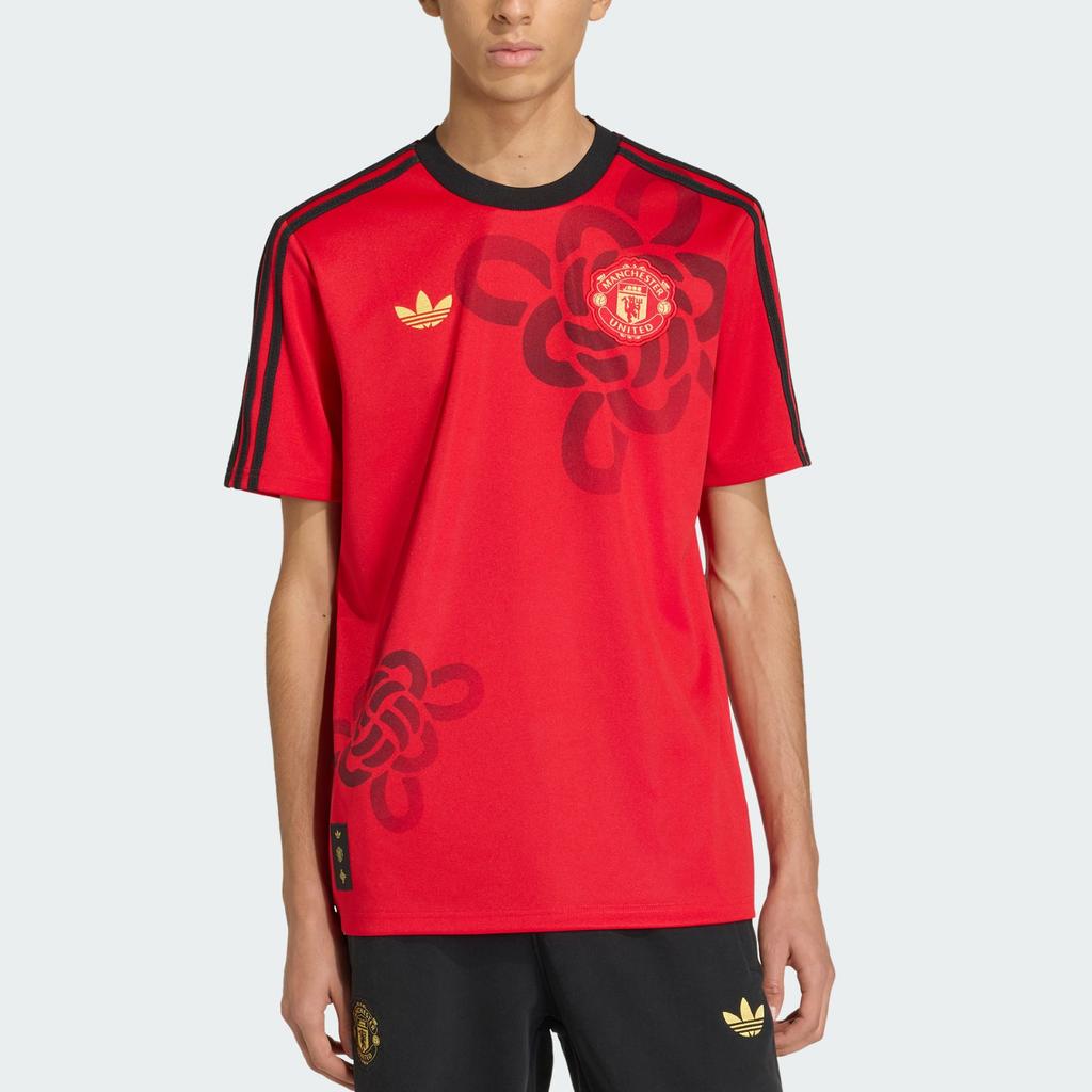 Adidas Oryginalny Manchester FW25 United Koszulka z opowieścią kulturową Wygodna Moda Okrągły Dekolt Sweter Codzienny Krótki Rękaw Koszulka Piłkarska JM5568