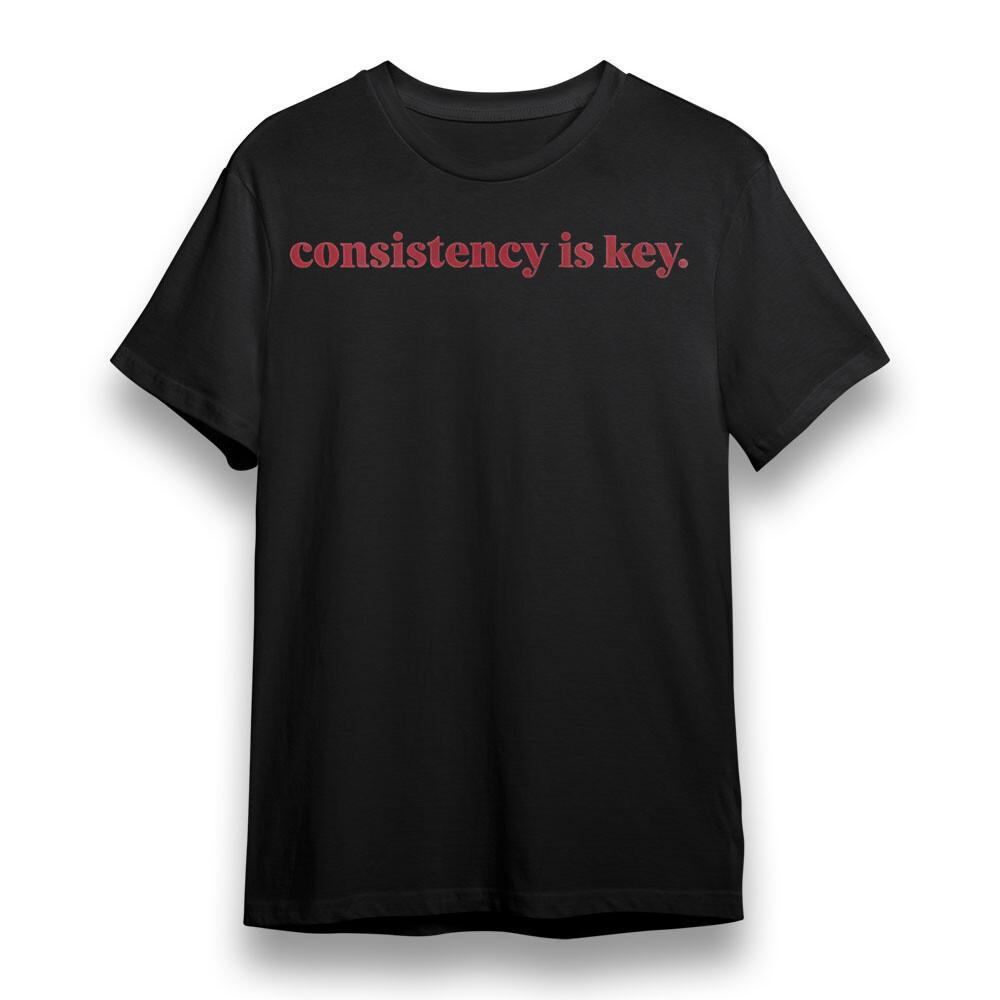 

Women s Plus Size T-shirt With Consjstency Is Key Graphic Unisex 100% Cotton Tee L