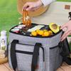 7035 Portable Picnic Tote Insulated Bag Oxford Fabric Large Capacity Outdoor Camping Lunch Box