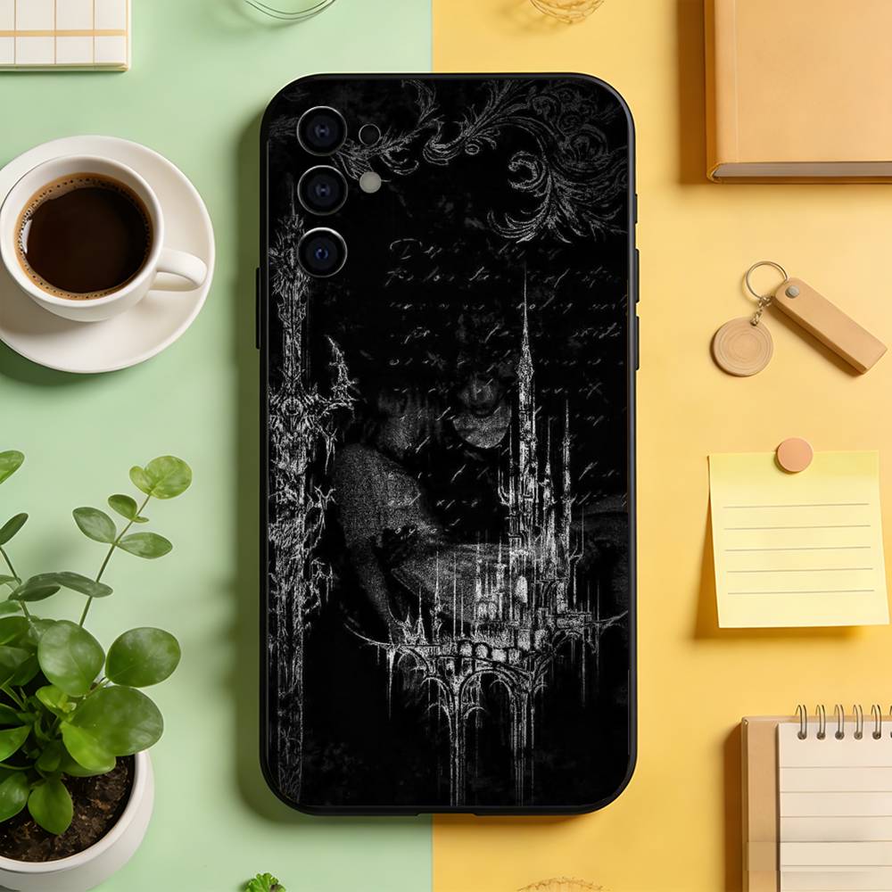 

Gothic Dark Aesthetic Phone Case For Samsung S25,S24,S21,S22,S23,S30,Ultra,S20,Plus,Fe,Soft Silicone Black Cover Samsung S235G