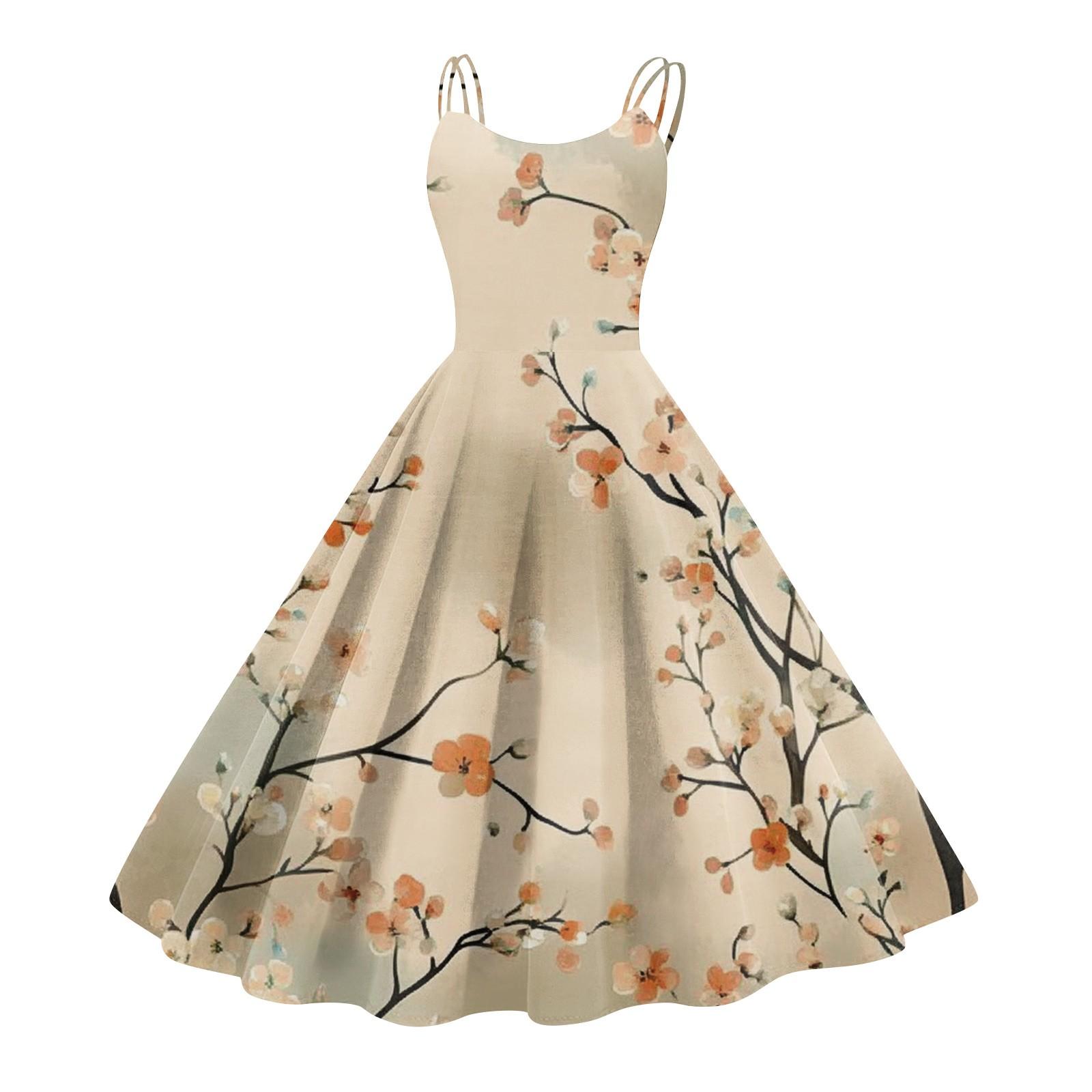 

Женское повседневное модное платье с цветочным принтом, сексуальное с открытыми плечами, панк-ретро платье, ретро платье M хаки