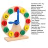 Kids Wooden Clock Toy Preschool Number Color Recognition Time Learning Clock Toddlers Educational Clock Teaching Aid with Movable Hands