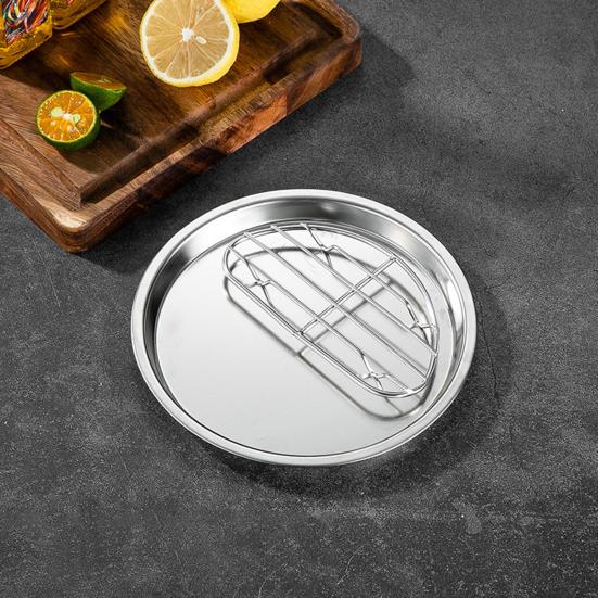 Useful Non-slip Food Storage Golden Color 304 Stainless Steel Snack Plate Dessert Dining Plate for Dining Room Dinner Plate