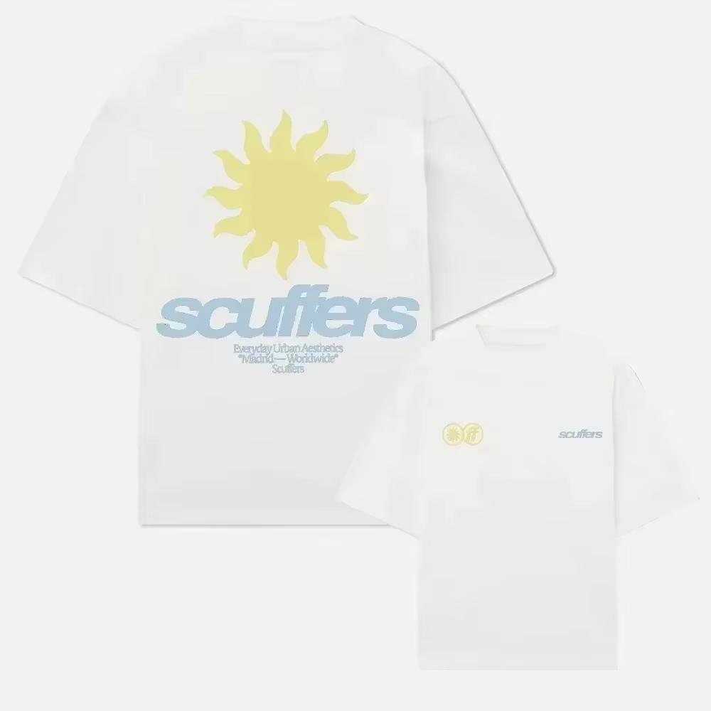 2025 Sudamérica Nuevo Trendy Estampado Zapatillas de Casa Camiseta Hombre Mujer Surf Vacaciones Camiseta Marcas de Lujo Calle Manga Corta Top Camiseta