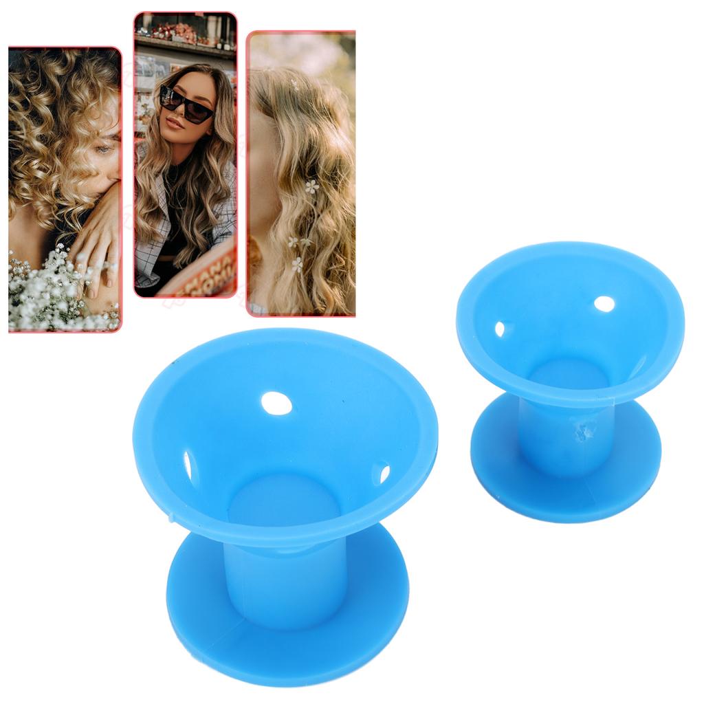 20 Stück Haarwickler Weiches Silikon Verschiedene Größen Wiederverwendbarer Lockenwickler Haarstyling-Werkzeug für Frauen Blau