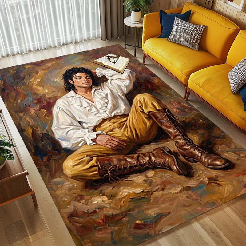 Michael Jackson Living Room Nonslip Area Rug Soft Carpet For Bedroom Gameoom Playroom Sofa Office Home Decor Doormat