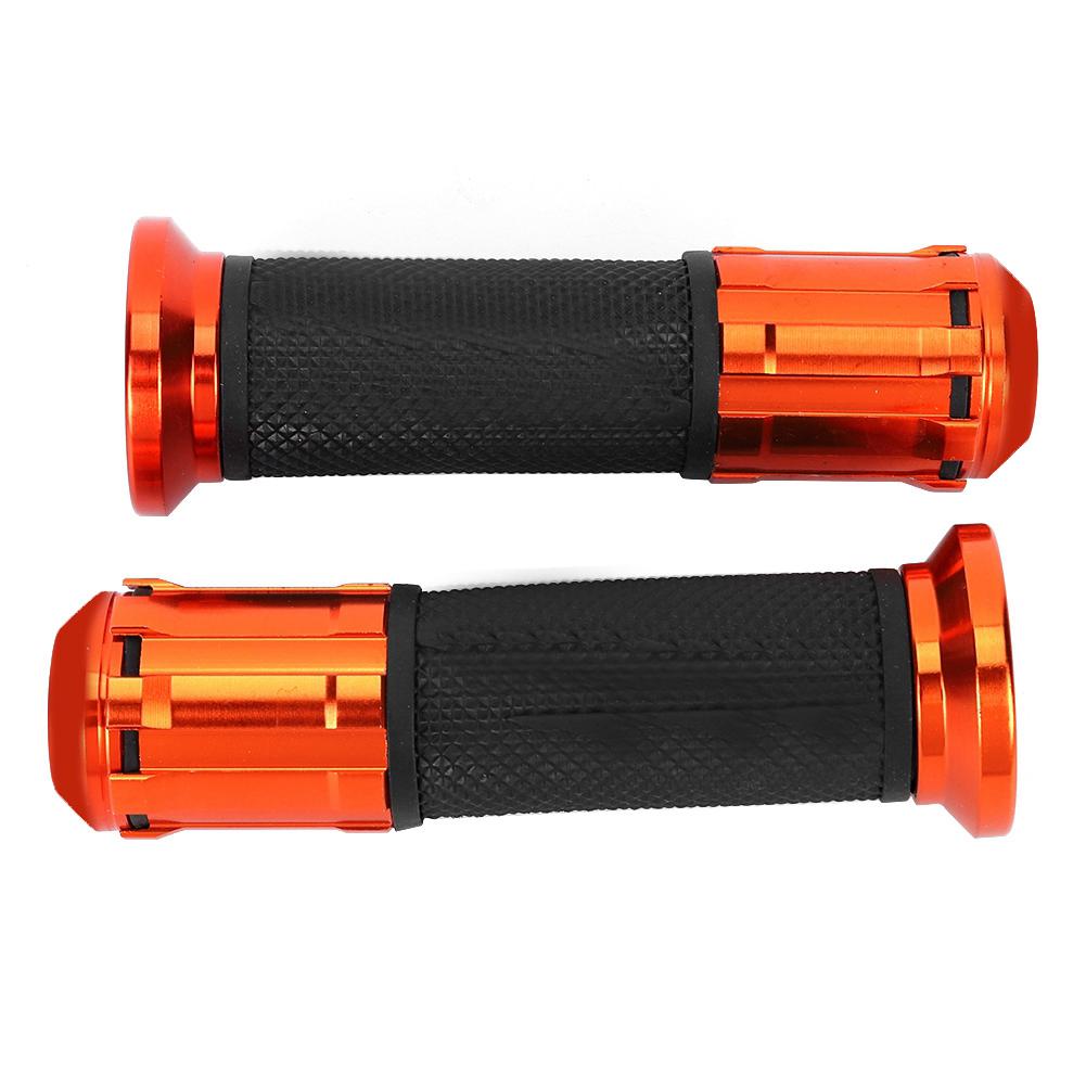 Universal Motorcycle Aluminum Rubber Handle Bar Hand Grip Modification AccessoryOrange