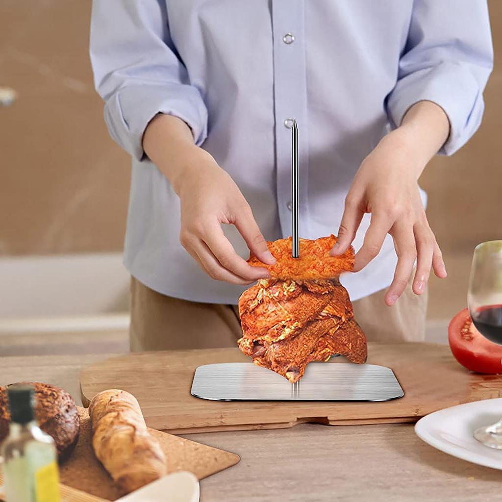 Vertical Skewer for Barbecue Grill Vertical Barbeque Grilling Rack for Meat Steak Whole Chicken