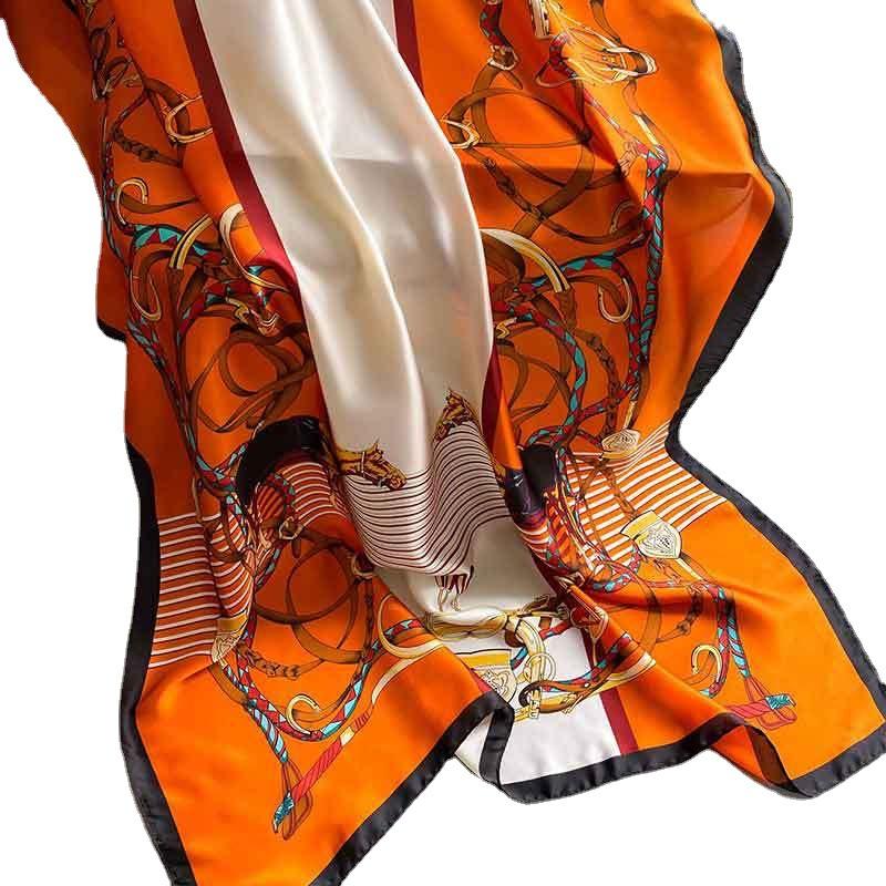 Hochwertige, luxuriöse Seidenschals, Stirnband, Schals, Halstuch für Damen, Ketten-Seidenschal, dekorativer Schal für Damen