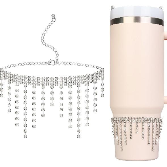 Браслеты для аксессуаров Кубка Стэнли, Изысканные аксессуары для кубка. Браслет-цепочка с подвесками для стакана Stanley 30 унций с ручкой, Изящный браслет с бусинами