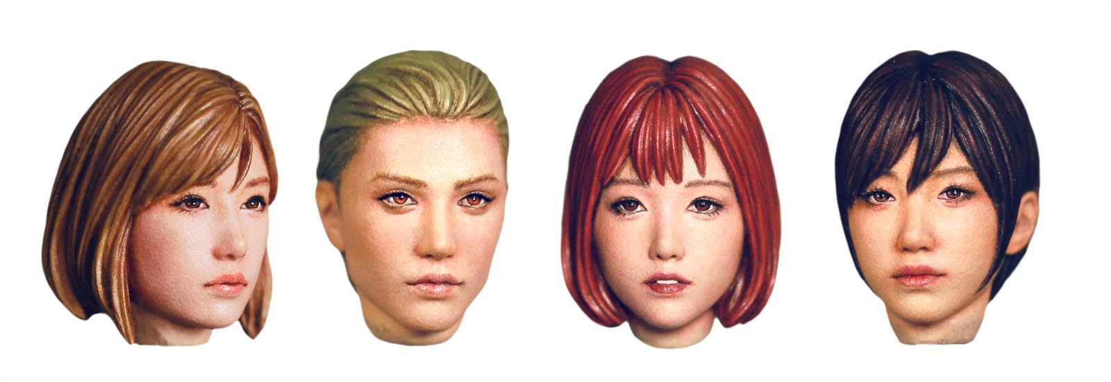 

Atelier It female head set of 4 types 1/20 слоновая кость