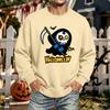 Men's Halloween Printed Long Sleeve T-Shirt Unisex Crewneck Casual Sports Top