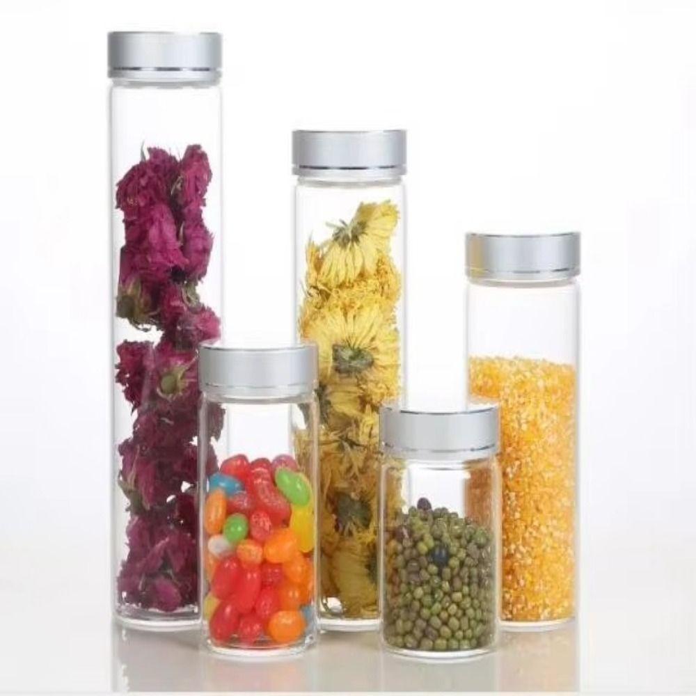 Mini Glass Sealed Jars Transparent Glass Sealed Can Durable Glass Storage Bottle