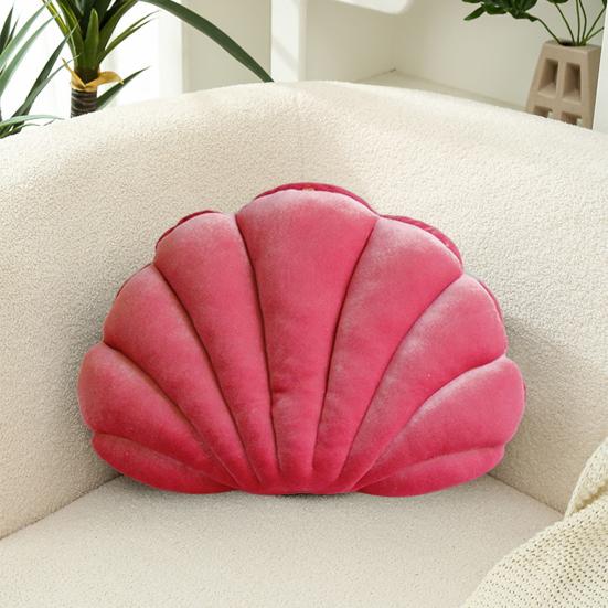 3D Velvet Shell Pillow Soft Insert Seashell Ocean Beach Theme Throw Pillow
