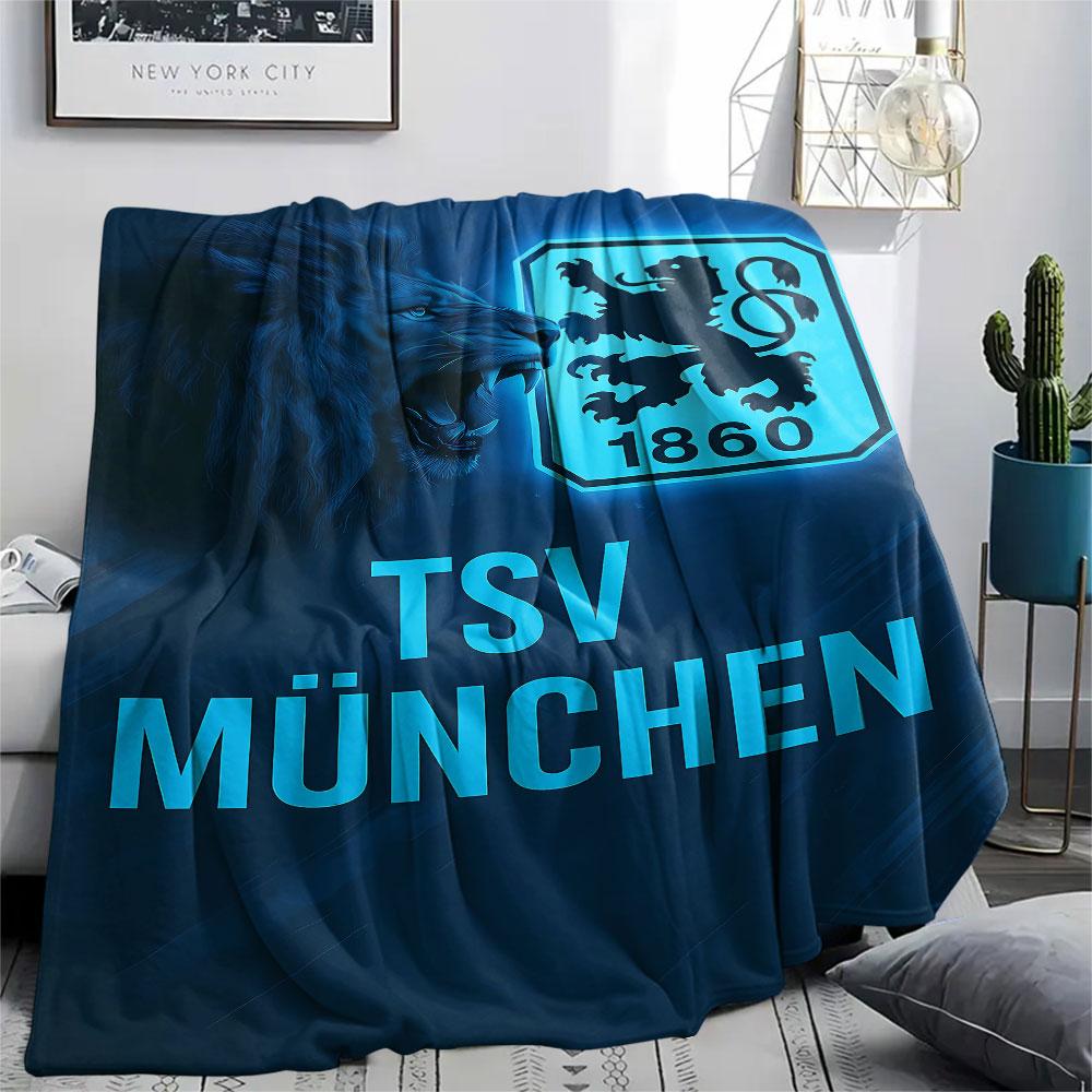 1PC TSV 1860 Munich Patterned Flannel Blanket Suitable For All Seasons for Home Decor Warmth and Comfort Gifts Holiday Present