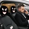 Car Seat Headrest Cover 2-Piece Funny Car Headrest Protector For Front Seat Protector Automotive Decorations For Vehicle Truck