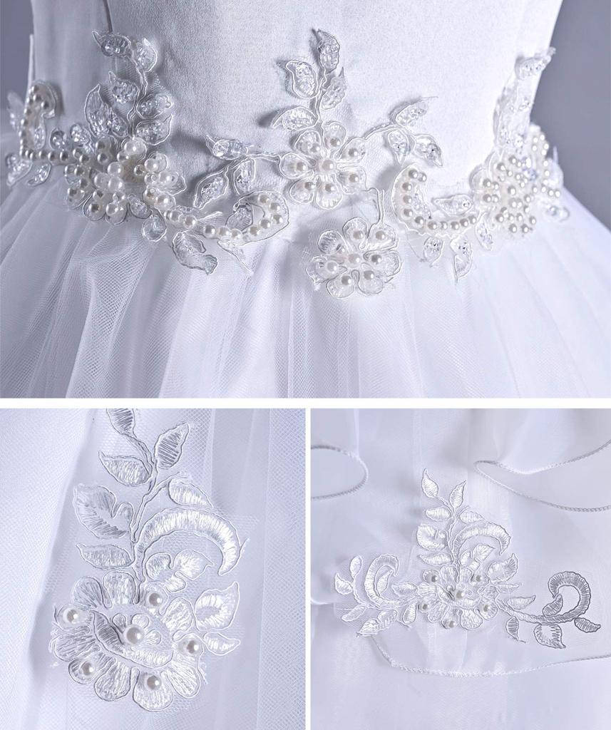 VIISEN Junior Piano Recital Formal Kids Concert Wedding Elegant Embroidered Formal Sizes Size Children's Dress, Dress, Dress, Dress, Dress, Dress,