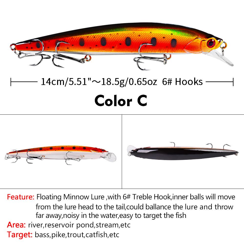 14cm/18.5g Plovoucí Minnow Rybářská Nástraha - VIB Bionická Tvrdý Plast Umělá Nástraha