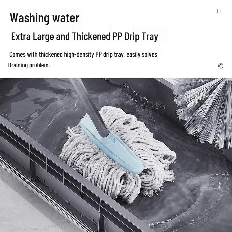 Mobile Mop & Broom Organizer with Storage Rack