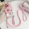 For VIVO V21E V25 E V30E V29 V40 SE Lite Vivo X100 S Ultra X200 Pro MINI Crossbody Strap Cartoon Cat Girl Phone Case Ears Cute