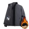 Men's Autumn and Winter Flocked Stand-up Collar Zipper Cardigan Pocket Fashion Jacket Casual Top