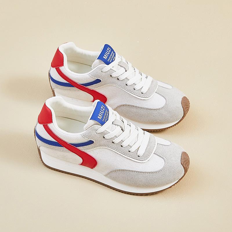 Platform Sports Shoes 2026 Spring Fashion Comfortable Breathable Non Slip Flat Shoes for Women Lace Up Ladies Casual Sneakers