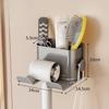 Wall Mounted Hair Dryer Holder, No Drill Waterproof Storage Rack For Bathroom, Wire Management Hook For Blow Dryer, Shower Caddy Organizer