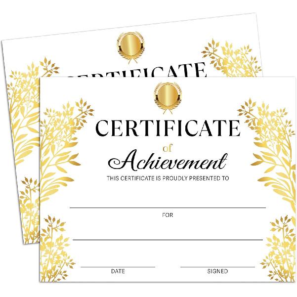 Gold Award Certificate, Achievement Certificates for Kids Students, Completion Certificate for Music Dance Art, Employee Appreciation Award,