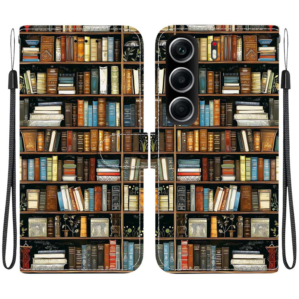 Handgefertigte PU-Leder-Klapphülle für Tecno Camon 40, rutschfeste, stoßfeste Hülle mit Handschlaufe und Herz-/Rosen-/Katzen-Designs