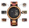 BOBO BIRD Pair Watch Couple Wooden Watch Analog Japanese Quartz Luminous Index Lightweight Colorful Wooden Gift Box Included Deer Pattern Men's