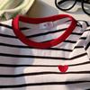 Boys' And Girls' Casual Cotton Short-sleeved T-shirts For Summer, Cute Striped Children's T-shirts